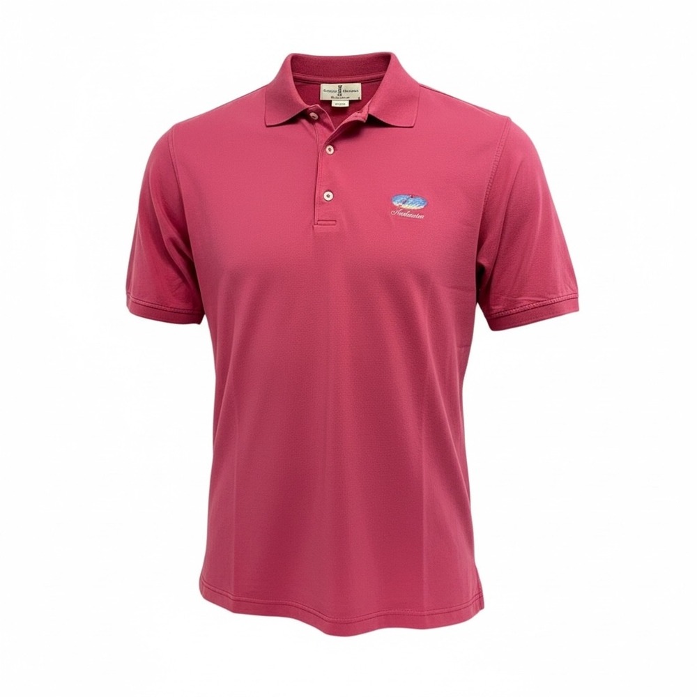 Fairway Green / Nor easter C.C. Embroidered Logo Mens Large Red Polo Shirt (D40)
